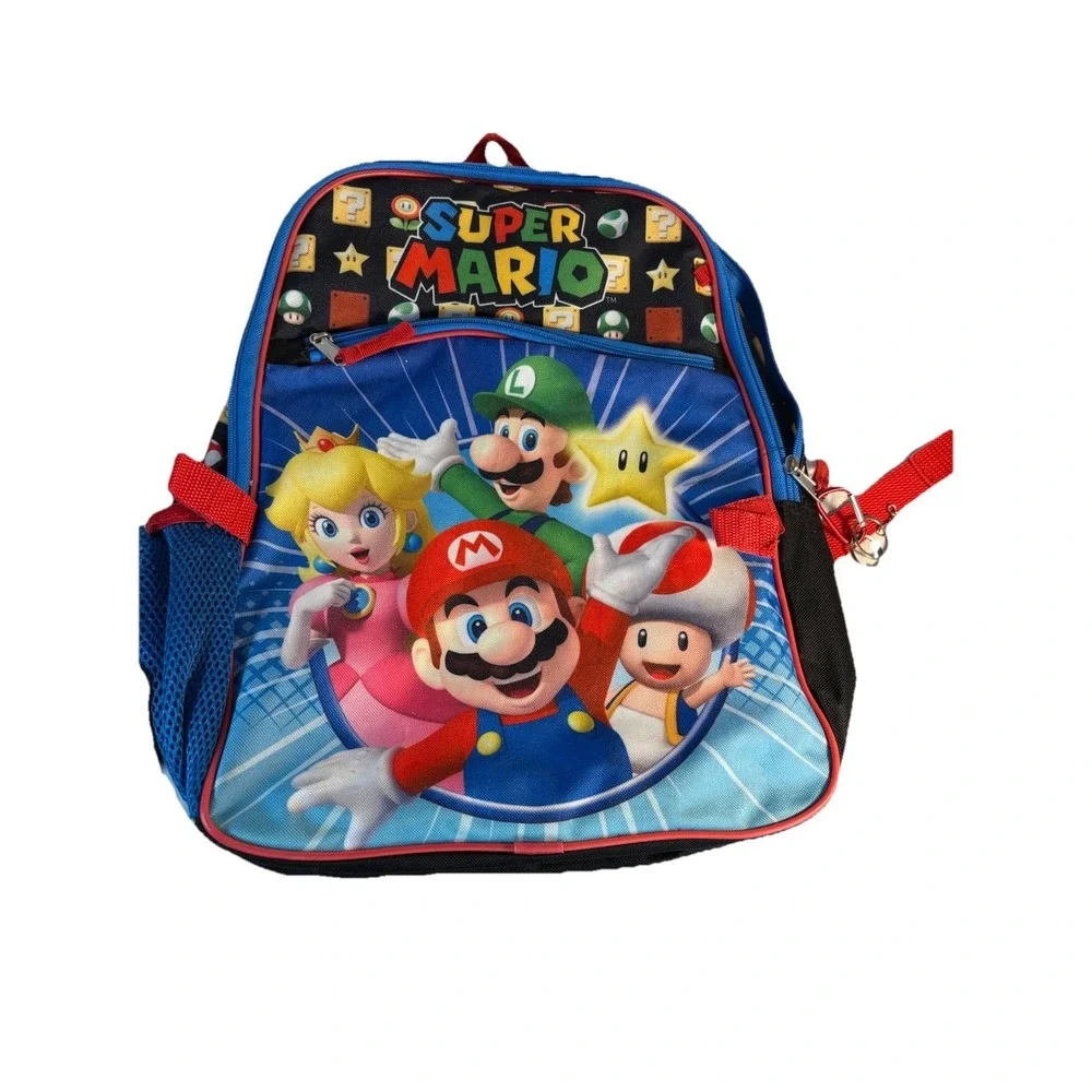 Super Mario Backpack Book Bag Computer Bag Mario Luigi Multicolor